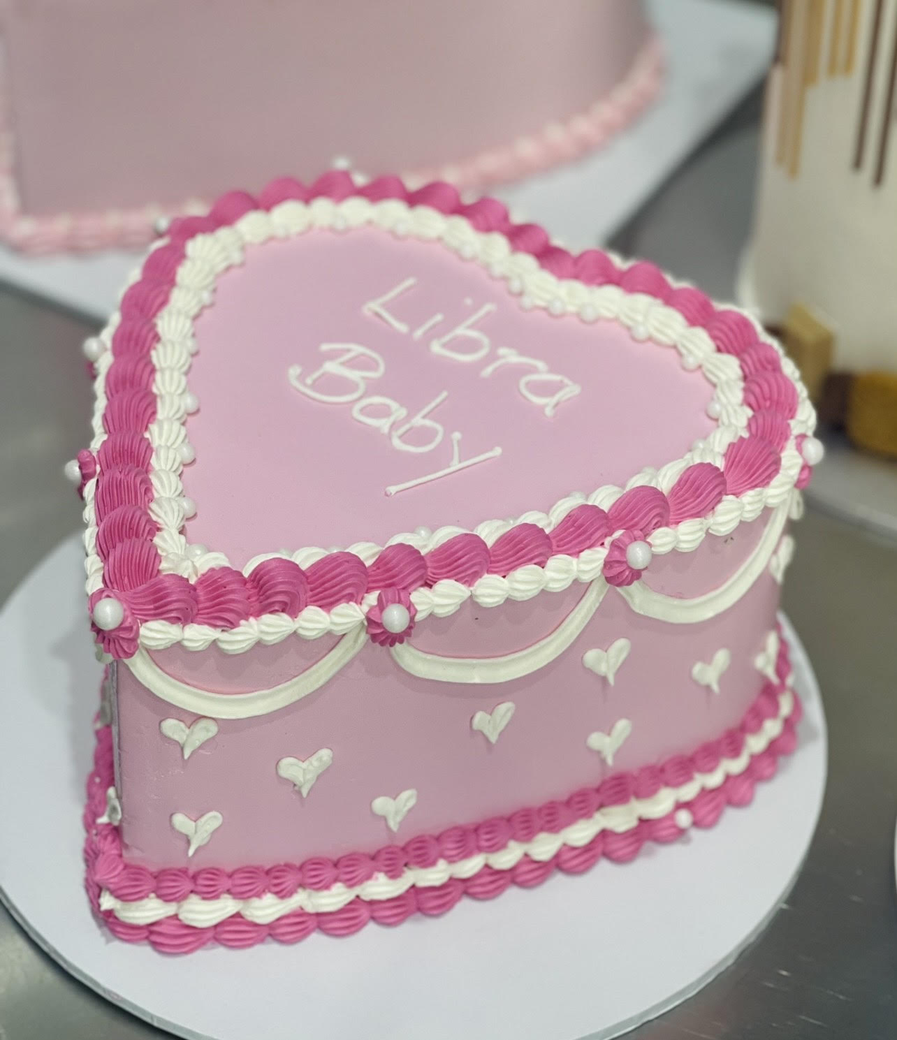 Heart Pink Vintage Cake - Sugar Whipped Cakes Website