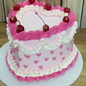 Heart Vintage & Frills Candy Pink Cake