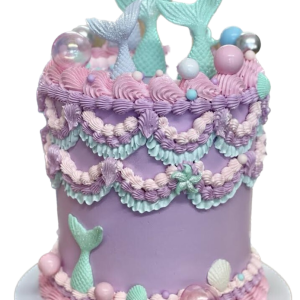 Purple and Pastels Mermaid Vintage Cake
