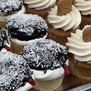 Lamington & Biscoff Cupcakes