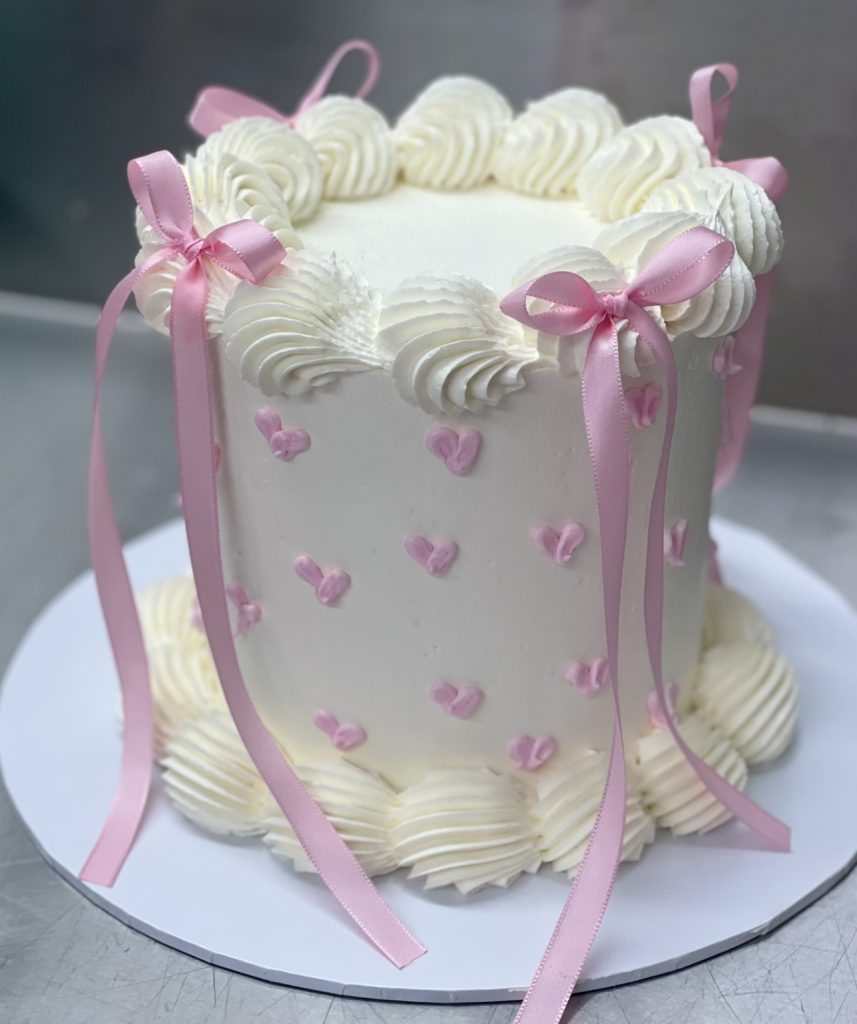 Pink Ribbion Cake Classic Pink Ribbon Vintage Cake - Sugar Whipped Cakes Website