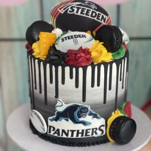 Panthers themed Footy Cake