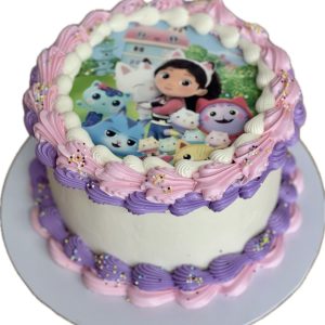 Custom Image Cake Round Double Piped