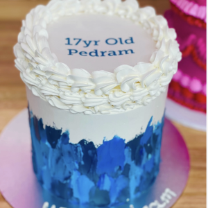 Burn Away Cake - Brushed Blue Design