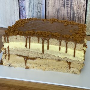 Biscoff Banana Custard Cake